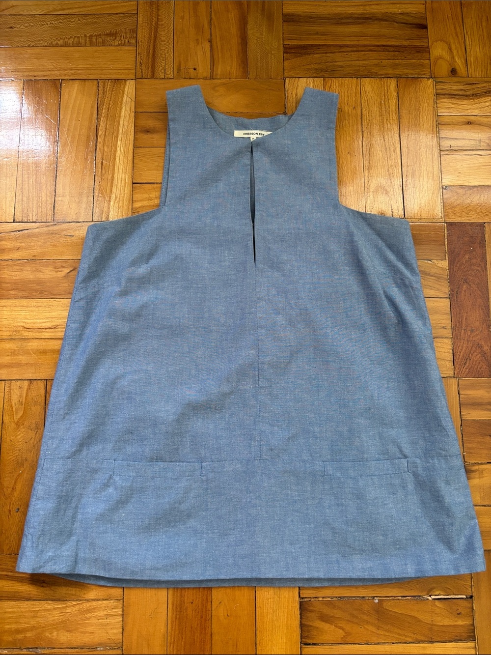 Emerson Fry Mod Top Sleeveless Chambray Tunic in Light Blue - Picture 2 of 6
